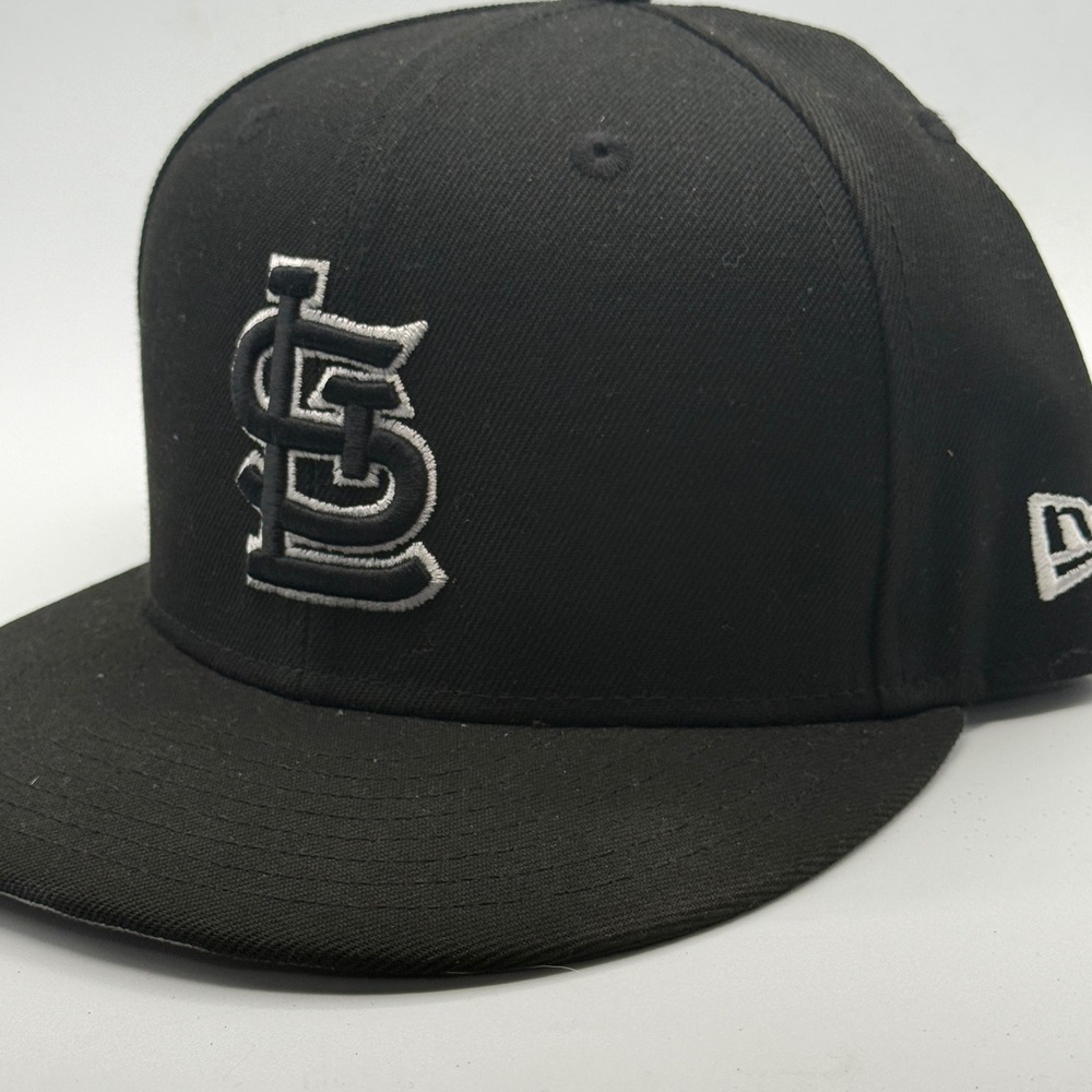 New Era 59FIFTY St Louis Cardinals Hat Black White Fitted 7 5/8 MLB Cap